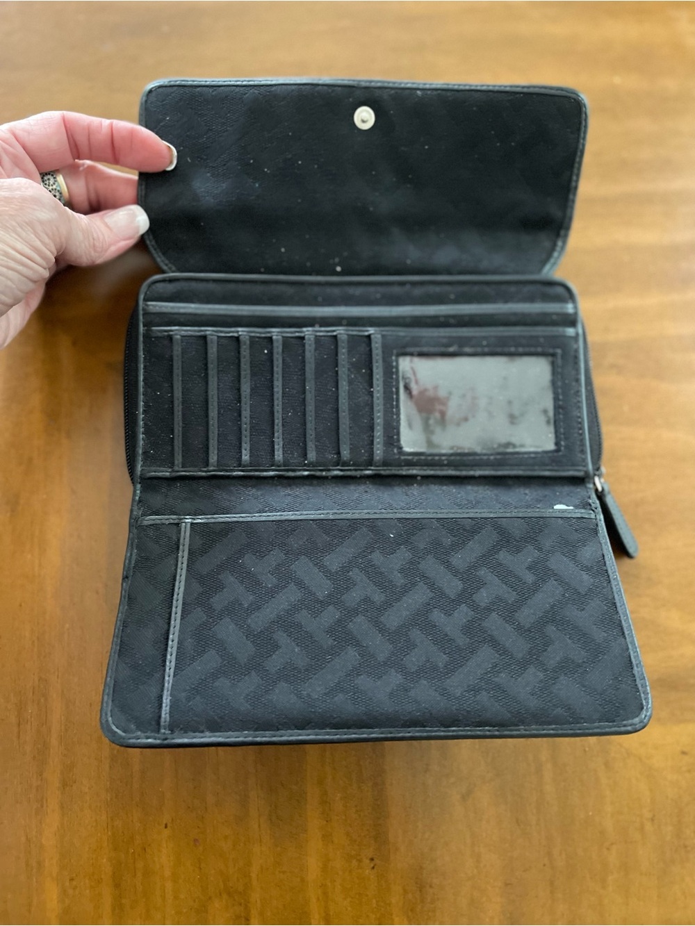 Talbots Black Signature Logo Continental Wallet